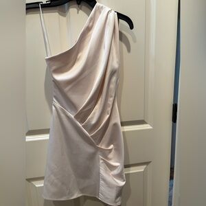 Elegant Cream One-Shoulder Dress